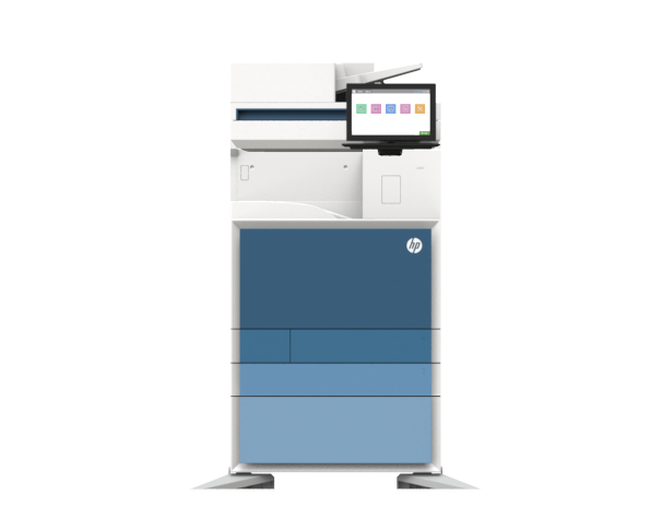 Pack HP Color LaserJet MFP E877z avec support à roulettes